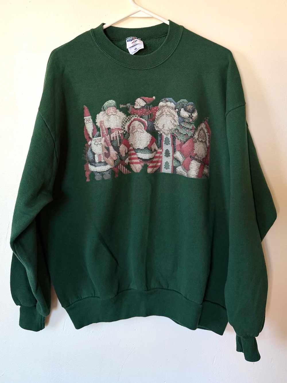 Vintage Jerzees Christmas Santa Graphic Sweatshirt XL Made in USA